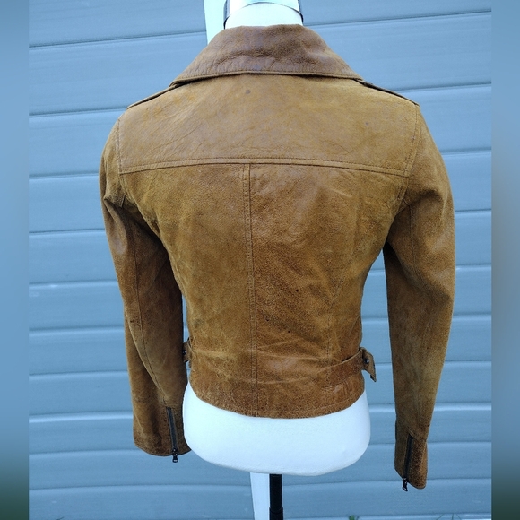 Vintage Women’s Leather Levi’s Motorcycle Jacket Size XS FLAWS See All Pics - Picture 4 of 16